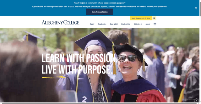 Security scan screenshot of https://allegheny.edu/