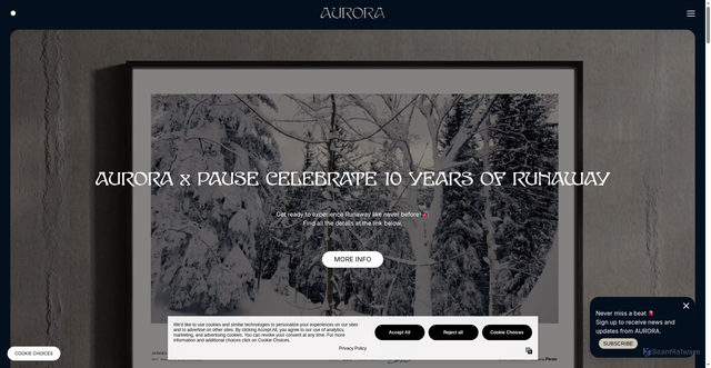 Security scan screenshot of https://www.aurora-music.com/