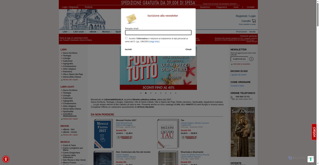 Security scan screenshot of https://libreriadelsanto.it