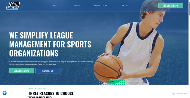 Security scan screenshot of https://teamsideline.com