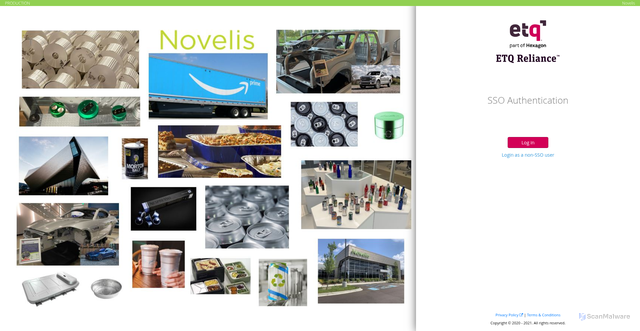 Security scan screenshot of https://novelis.etq.com