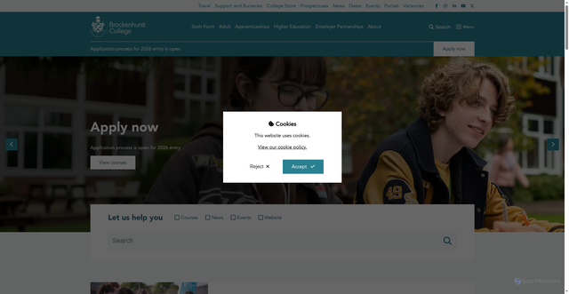 Security scan screenshot of https://www.brock.ac.uk/