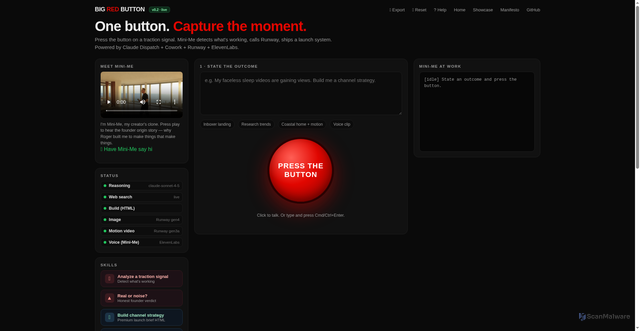 Security scan screenshot of https://bigredbutton.app/app