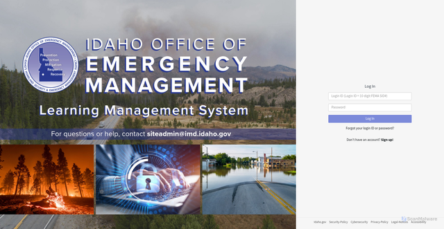 Security scan screenshot of https://idahoprepares.gov/