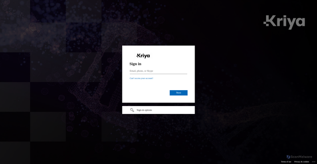 Security scan screenshot of https://therapeuticskriya.sharepoint.com