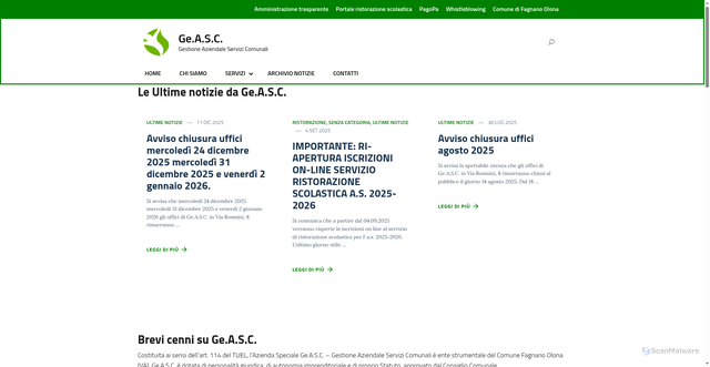 Security scan screenshot of https://www.geasc.it/