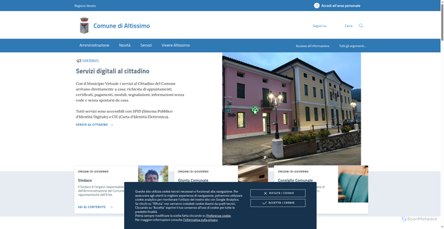 Security scan screenshot of https://www.comune.altissimo.vi.it
