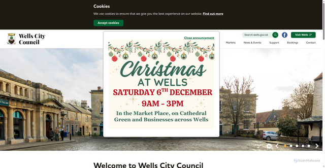 Security scan screenshot of https://www.wells.gov.uk/