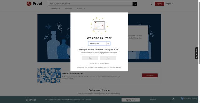 Security scan screenshot of https://shop.sgproof.com