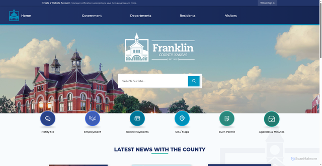 Security scan screenshot of https://www.franklincoks.org/