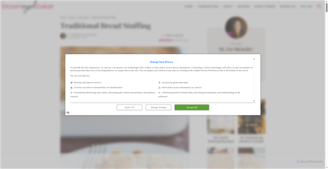 Security scan screenshot of https://www.browneyedbaker.com/bread-stuffing-recipe/