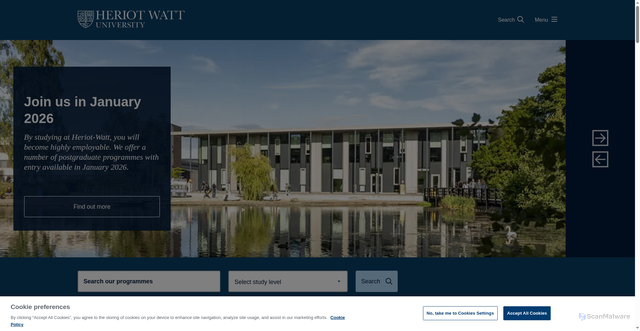 Security scan screenshot of https://www.hw.ac.uk/