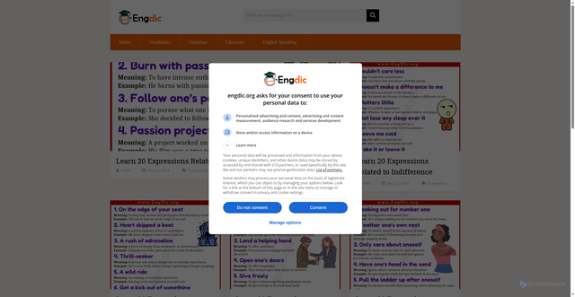 Security scan screenshot of engdic.org