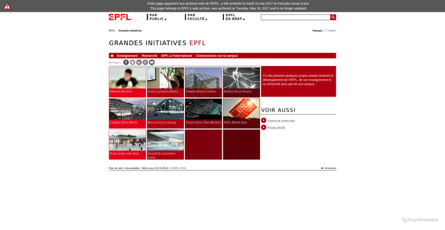 Security scan screenshot of https://initiatives.epfl.ch