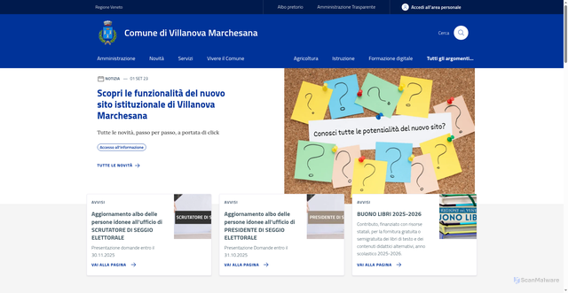 Security scan screenshot of https://www.comune.villanovamarchesana.ro.it/