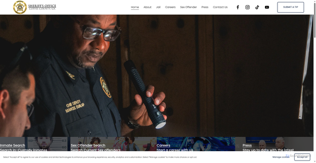 Security scan screenshot of http://www.coffeesheriffga.gov/