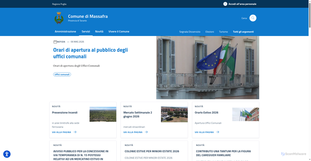 Security scan screenshot of https://www.comunedimassafra.it
