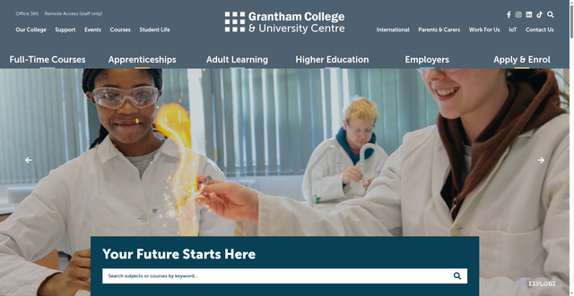 Security scan screenshot of https://www.grantham.ac.uk/?fbclid=IwZXh0bgNhZW0BMABhZGlkAasz_vIRwlxzcnRjBmFwcF9pZAwzNTA2ODU1MzE3MjgAAR7HvJoN-ELhSiWugwN1r2U54h0Pfz5dYm2Lxs2OeCQWZ2XXukvJG_IKkhxHNg_aem_L7o5NTplPWTVYXJ5XkTK5A&utm_medium=paid&utm_source=fb&utm_id=120246984846210012&utm_content=120246984872220012&utm_term=120246984853950012&utm_campaign=120246984846210012