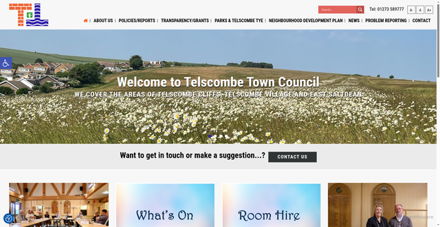 Security scan screenshot of http://www.telscombetowncouncil.gov.uk