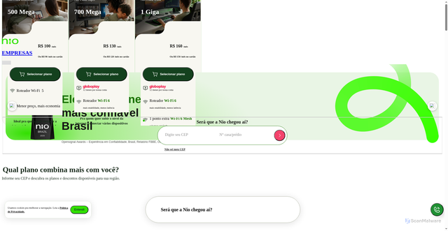 Security scan screenshot of https://niointernet.com.br