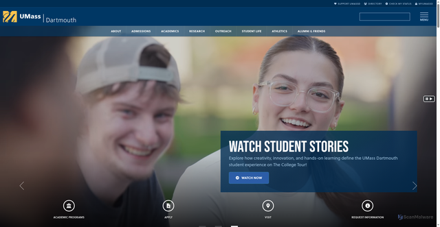 Security scan screenshot of https://www.umassd.edu/
