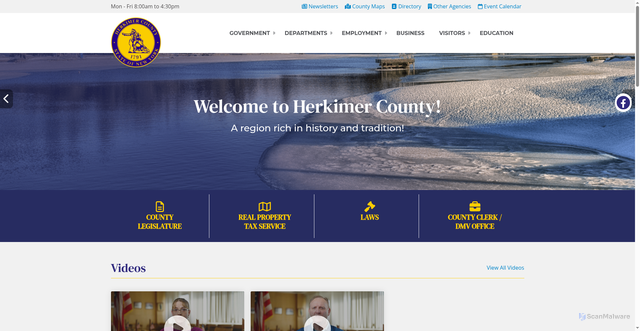Security scan screenshot of http://herkimercountyny.gov/
