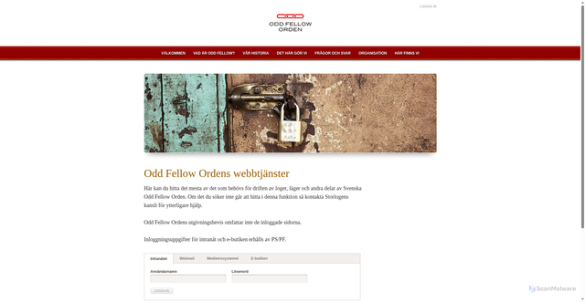 Security scan screenshot of https://oddfellow.se/login