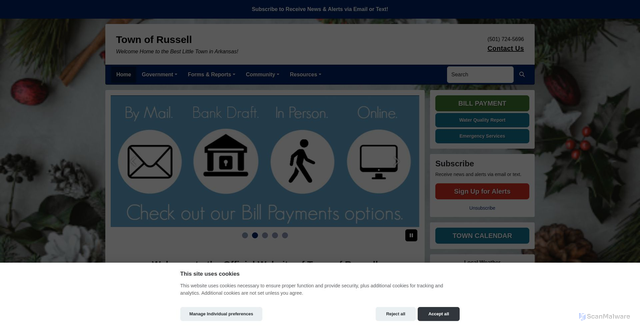 Security scan screenshot of https://russell-ar.gov/