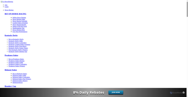 Security scan screenshot of https://www.gohorsebetting.com/Robby_Albarado