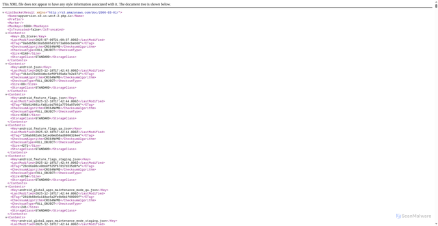 Security scan screenshot of https://appversion.content.pbp.io