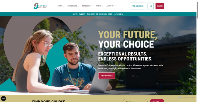 Security scan screenshot of https://www.strodecollege.ac.uk/
