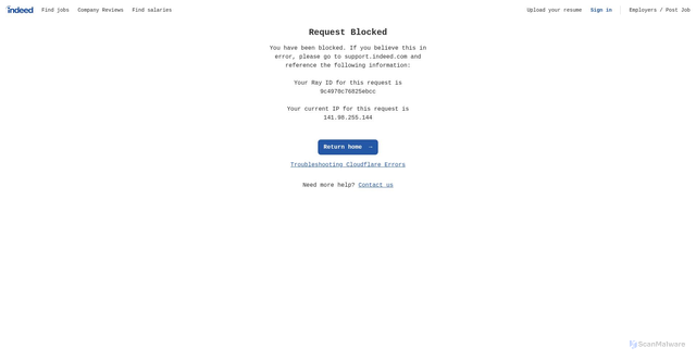 Security scan screenshot of https://smartapply.indeed.com