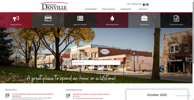 Security scan screenshot of https://danvillein.gov/