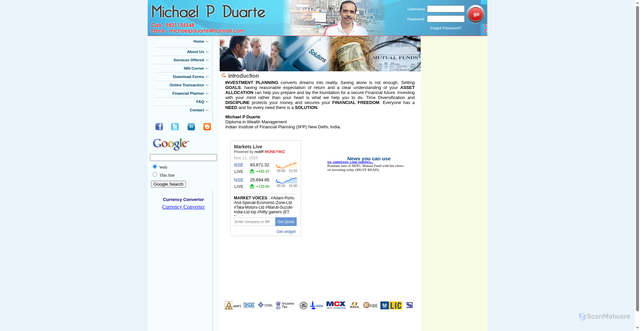 Security scan screenshot of https://michaelpduarte.com/index.html