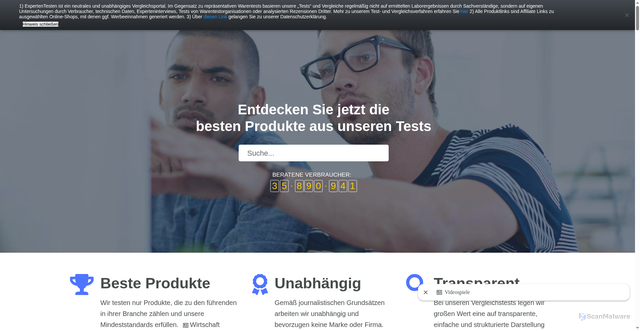 Security scan screenshot of https://expertentesten.de