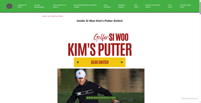 Security scan screenshot of https://golfersgrid.com/post/inside-si-woo-kim-s-putter-switch