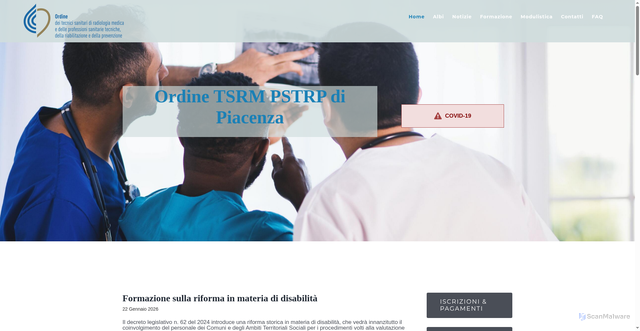 Security scan screenshot of https://www.tsrmpiacenza.it/