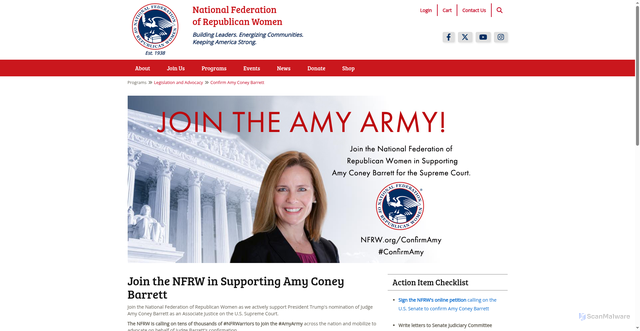 Security scan screenshot of https://www.nfrw.org/confirmamy