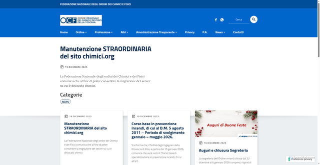 Security scan screenshot of https://www.chimicifisicitoscana.it/