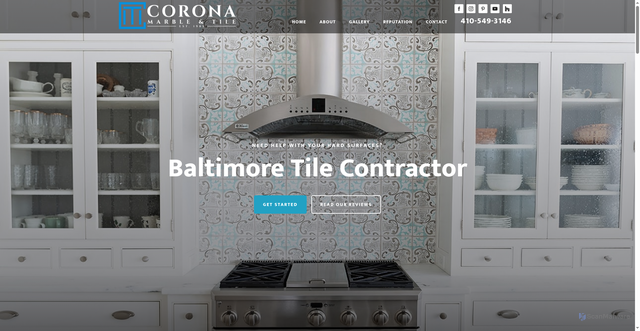 Security scan screenshot of https://coronamarbleandtile.com