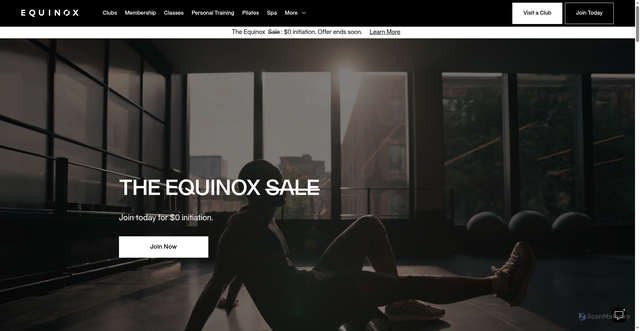 Security scan screenshot of https://www.equinox.com/