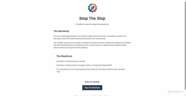 Security scan screenshot of https://stoptheslop.se