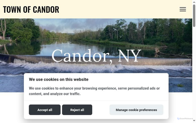 Security scan screenshot of https://townofcandorny.gov/