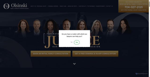 Security scan screenshot of https://www.jcolaw.com/