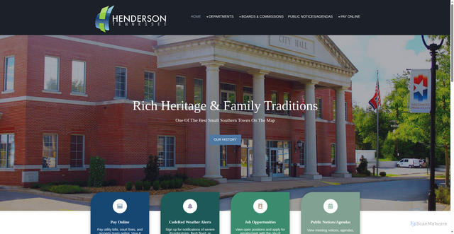 Security scan screenshot of https://hendersontn.gov/