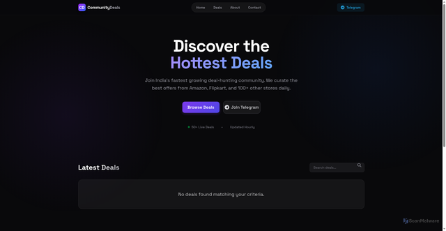 Security scan screenshot of https://communitydeals-sbujo9l32r.edgeone.dev/