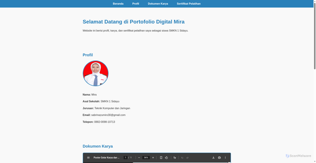 Security scan screenshot of https://mira1-sq5jgtc63g.edgeone.app/