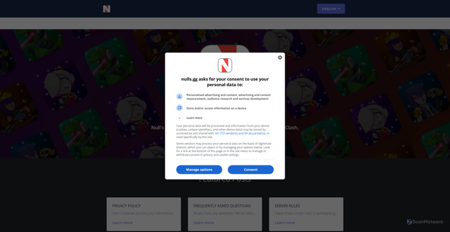 Security scan screenshot of https://nulls.gg
