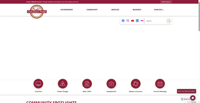 Security scan screenshot of https://www.collegeparkga.gov