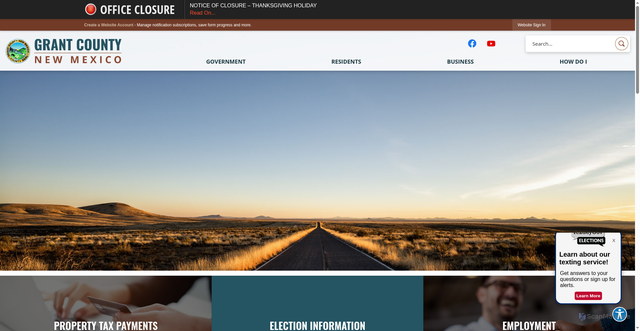 Security scan screenshot of https://grantcountynm.gov/
